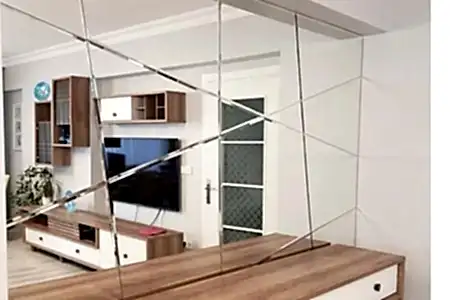  Asimetrik Ayna Modeli Duvar Ayna Kaplama - Ayna Merkezi